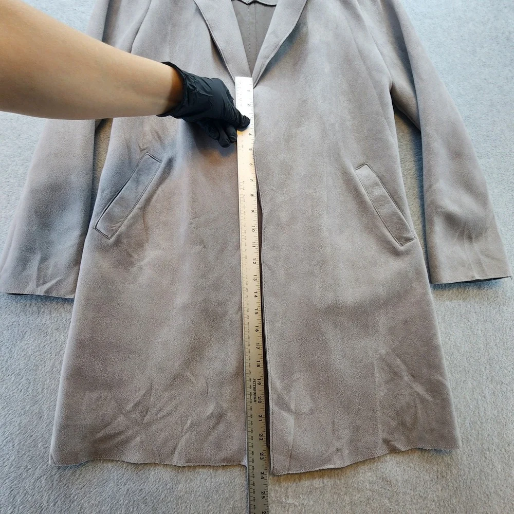 Potter's Pot Womens Open Front Coat Jacket, Drape Lightweight, Gray, Career - Picture 7 of 11
